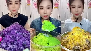 ASMR YY WHITE ICE EATING IN ALL FORMS WITH JEWELRY MATCHA AND MILK POWDER 