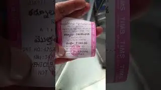 Kurnool To Vijayawada APSRTC Super Luxury Bus Ticket Fare #shorts