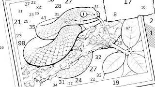 A venomous snake slithering on a tree branch | Coloring Games