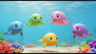 Cinco Peixinhos Boi Flutuam, Flutuam | Canção de Animais Curiosos e Fundo do Mar