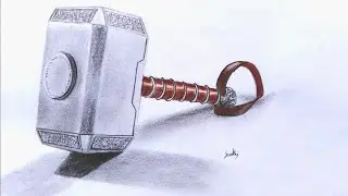 How to draw Thor's hammer || (3d drawing)