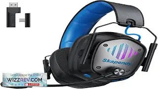 SKAPENDY Wireless Gaming Headset for PS5 PS4 2.4GHz Gaming Headphones with 50mm