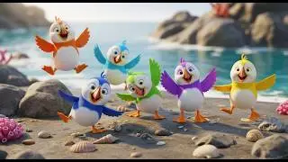 Five Little Puffins Waddle Waddle Waddle | Arctic Animal Song & Kids Rhymes