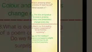 Poem 2 Unfolding Bud  Question Answer Class 8 New Gulmohar Reader Ninth edition