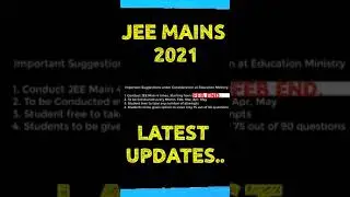 JEE Main 2021 - FOUR ATTEMPTS ? || JEE Exam pattern Changes - #JEEMains2021 - New Update #Shorts