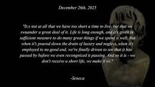 December 26th Daily Stoic Quote - Seneca