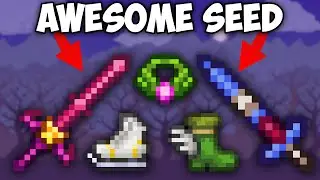 Terraria 1.4.4.9 Awesome Seed Small World - Enchanted Sword, Starfury, Anklet of the Wind, etc...