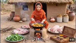 Miniature Doll Cooks Spicy Chicken Curry Rice 🌶️🍗 | Tiny Kitchen Indian Village ASMR Doll Kitchen 