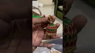Beautiful ruby and emerald jhumka #shorts #jhumka #earrings #ruby #emerald #onlineshopping