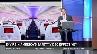 Dancing flight attendant on Virgin America