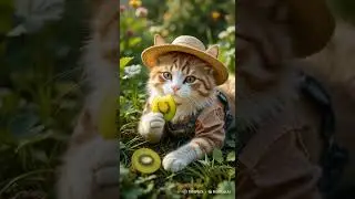 Cantaloupe Addiction: This Cat Needs HELP!  #cat #catseating #cateat #cute #kittyeats #catmeow