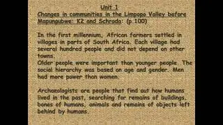 Grade 6 -  History -Term 1-Unit 1