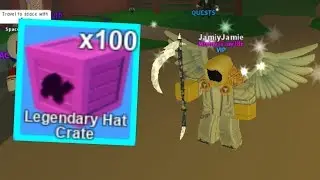 OPENING 100 LEGENDARY HAT CRATES! - Mining Simulator