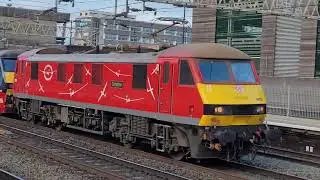 0Z90 - DB90s - Christine (90037) and Donald (90021) head down to Daventry DIRFT for 4S47 onwards