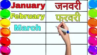 Months name january february in english ! January february with spelling ! जनवरी फरवरी इंग्लिश में !