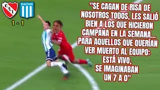 Huge Baby L&oacute;pez empieza adentro y termina adentro del c&iacute;rculo rojo analizando el derbi de Avellaneda