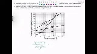 Solubility Curve Practice: Saturated, Unsaturated, or Supersaturated?