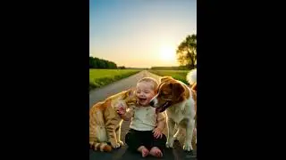 Inosent Baby Life 🙋🙋🙋 dog cat and baby life #ainewvideo #aishorts #aibirds #aivideo