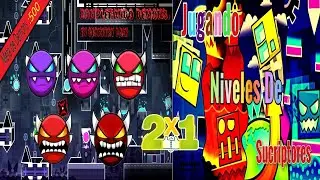 Jugando niveles de suscriptores + jugando demons (suscribete para mas diversion) (Geometry Dash)