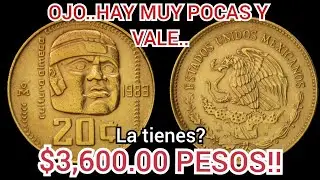 💰💸20 CENTAVOS CULTURA OLMECA 1983 PROOF 💸3,600 PESOS!! PR63
