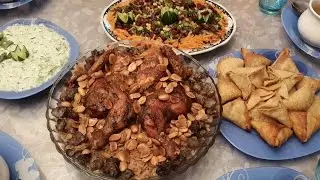 سفرة فطارمتوضعه/ليوم من رمضان/سريعة التحضير