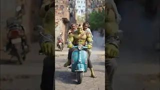 super hero nikla scooter par gaon valo ke sath ghumne #aigenerated #ai #aivideo #aishorts #trending