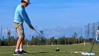 Driving Range Nature Walk Golf Course Jan 2026 showing the EASY SWING bending the elbow swing by D.