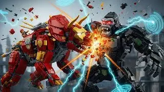 Robot Kingkong Attacks! Iron Triceratops LEGO Rises | Cinematic Battle #lego 