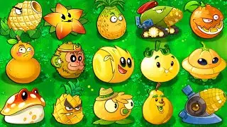 All YELLOW Premium Plants Max Level Power-Up! - Plants vs Zombies 2 (PVZ2)