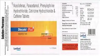Diecold Plus Tablet | Treat Cold Associated with Chest Congestion & Productive Cough | Analgesic