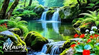 relaxing music for healing + water sounds 🌿 relaxing piano music with water and bird sounds