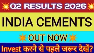 India Cements Q2 Results 2025 🔴 India Cement Quarter 2 Result 🔴 India Cements Share Latest News