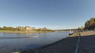 Walk by the Elbe River Dresden Germany