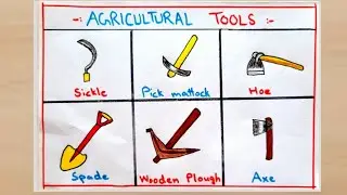 Agricultural Tools drawing || How to draw agricultural tools step by step  &lrm;@Artsseekhlo