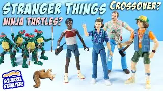 Stranger Things Upside Down Crossover with Ninja Turtles Action Figures Eleven Lucas & Dustin Review
