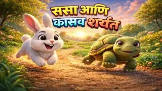 ससा आणि कासव शर्यत 🐇🐢 | Sasa Ani Kasav Song | Marathi Kids Rhyme | Moral Story Song