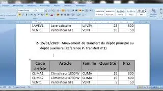 1 Traitement documents des stocks