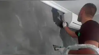 Trabajos de estuco a la cal color gris y blanco