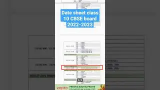 Class 10th 💯 Date sheet 😰 CBSE BOARD 2022-2023