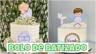 IDEIA DE BOLO PARA BATIZADO/BOLO DE BATIZADO/MENINO E MENINA
