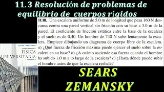 EJERCICIO 11.10.  Equilibrio de cuerpo rígido // SEARS ZEMANSKY