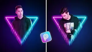 Picsart Editing Cryberpunk X Neon Triangle Pop Out Effect TUTORIAL ANDROID 2020