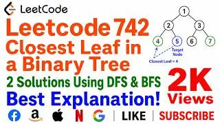 Leetcode 742  Closest Leaf in a Binary Tree  - Java Solution using DFS & BFS