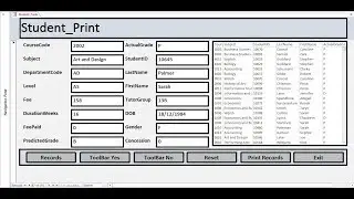 How to Create and Print Student Records in MS Access with Form Using VBA - Full Tutorial