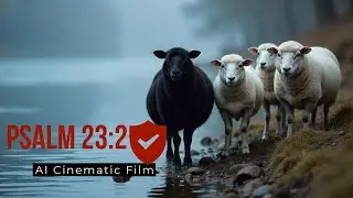 Psalm 23:2 - He makes me lie down in green pastures, he leads me beside quiet waters - AI film