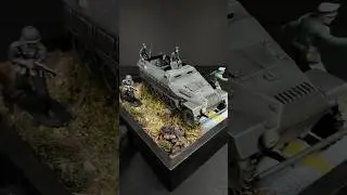 Army men painting WW2 German Halftrack, BMC Toys, historical wargaming