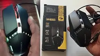 ZEBRONICS PHERO Wired Gaming Mouse with up to 1600 DPI & Rainbow LED Lights Unboxing