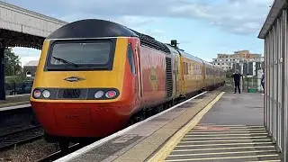 Trains at Taunton railway station with the NMT