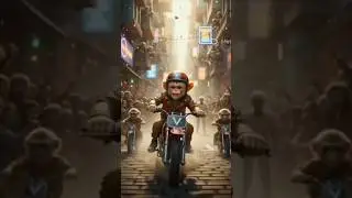 ye baby monkey 🐒 gaya hai bike race me #story #monkey #race