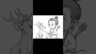 Little Ram ji ki drawing 🙏💗#shorts#simplyindianart#